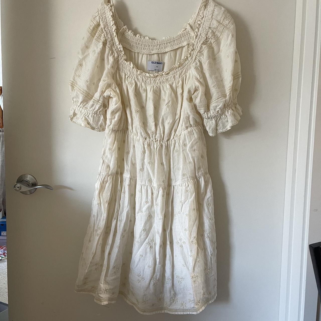 super cute old navy flowy white dress! i love it sm... - Depop