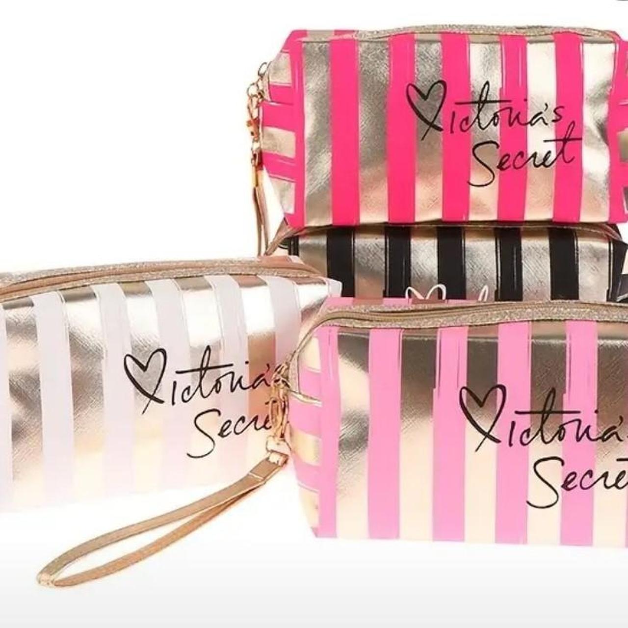 🆕 VICTORIA SECRET MAKEUP BAG IN HOT PINK & GOLD | Depop