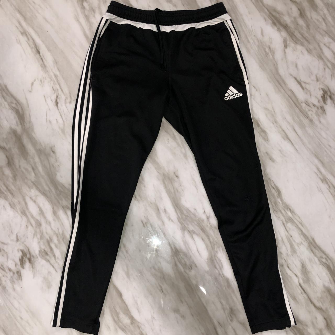 Adidas Classic Black Track Pants with Zip Pockets Sz... - Depop