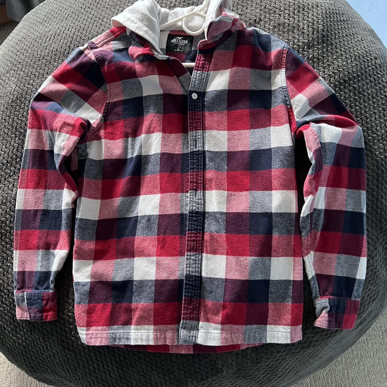 Hollister plaid hoodie hotsell