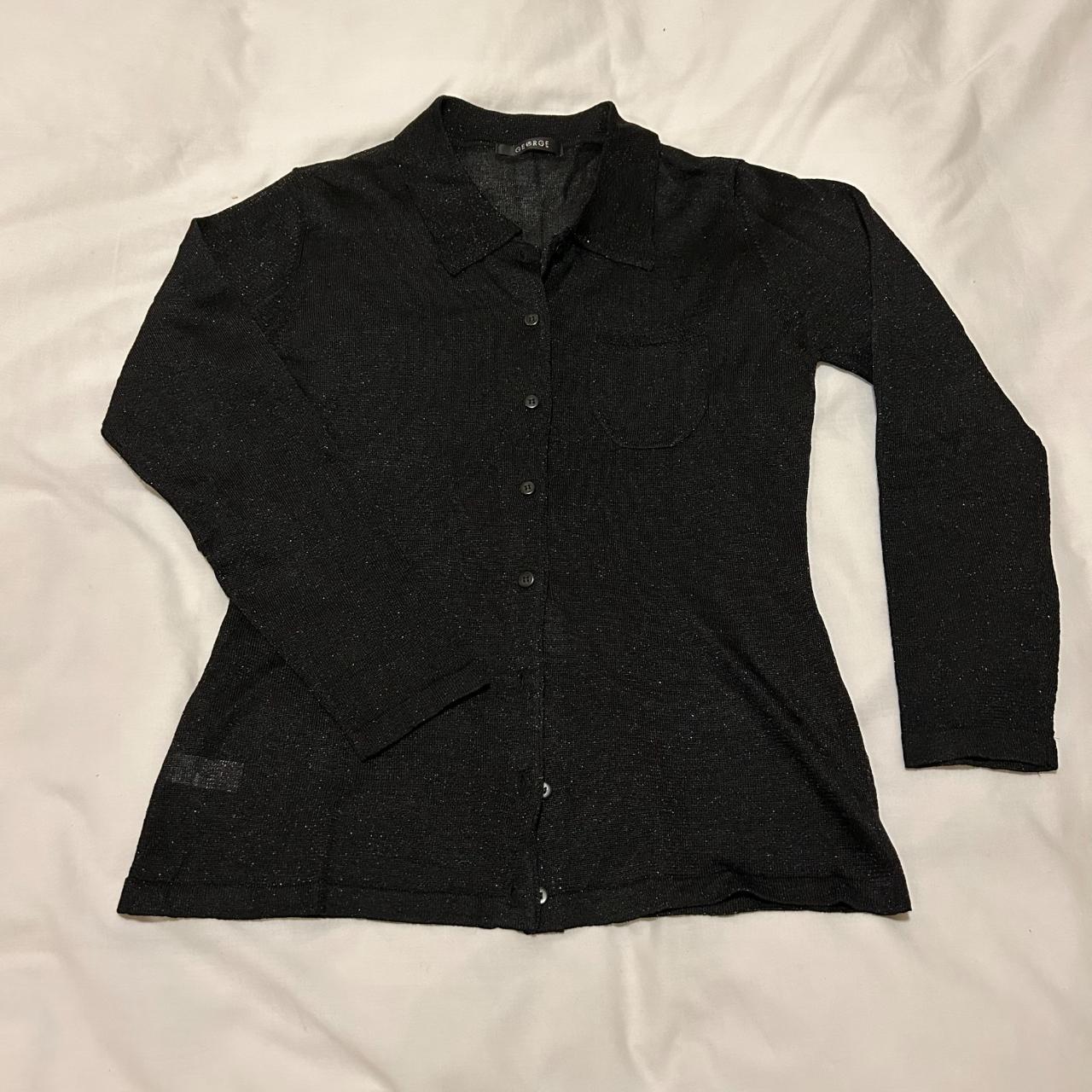 Asda George Black Sheer Collared Cardigan Top with