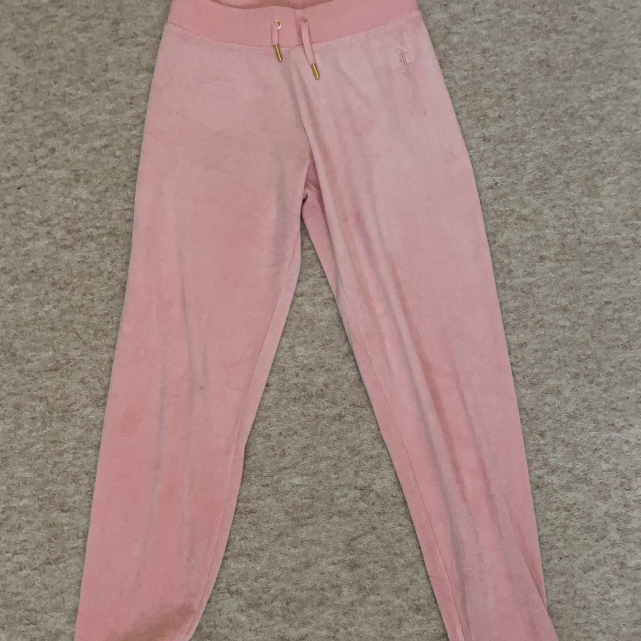 Pink velvet juicy couture track pants. SizeXS Depop