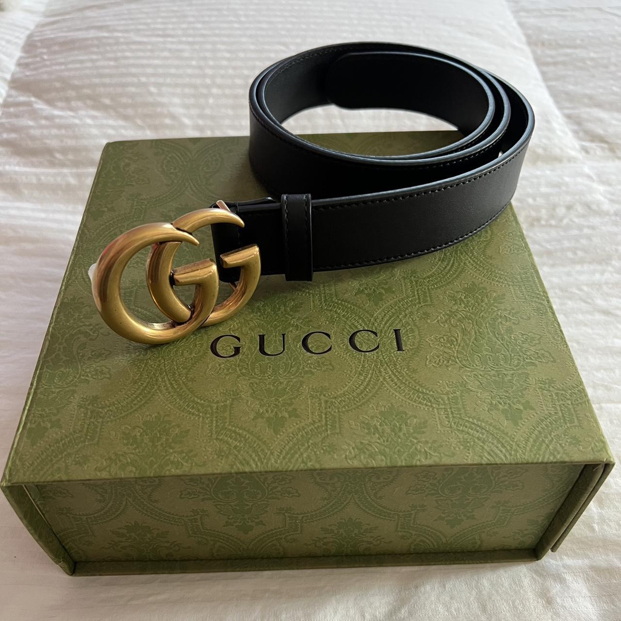 GUCCI Supreme Belt with G silver buckle RRP £345 - Depop