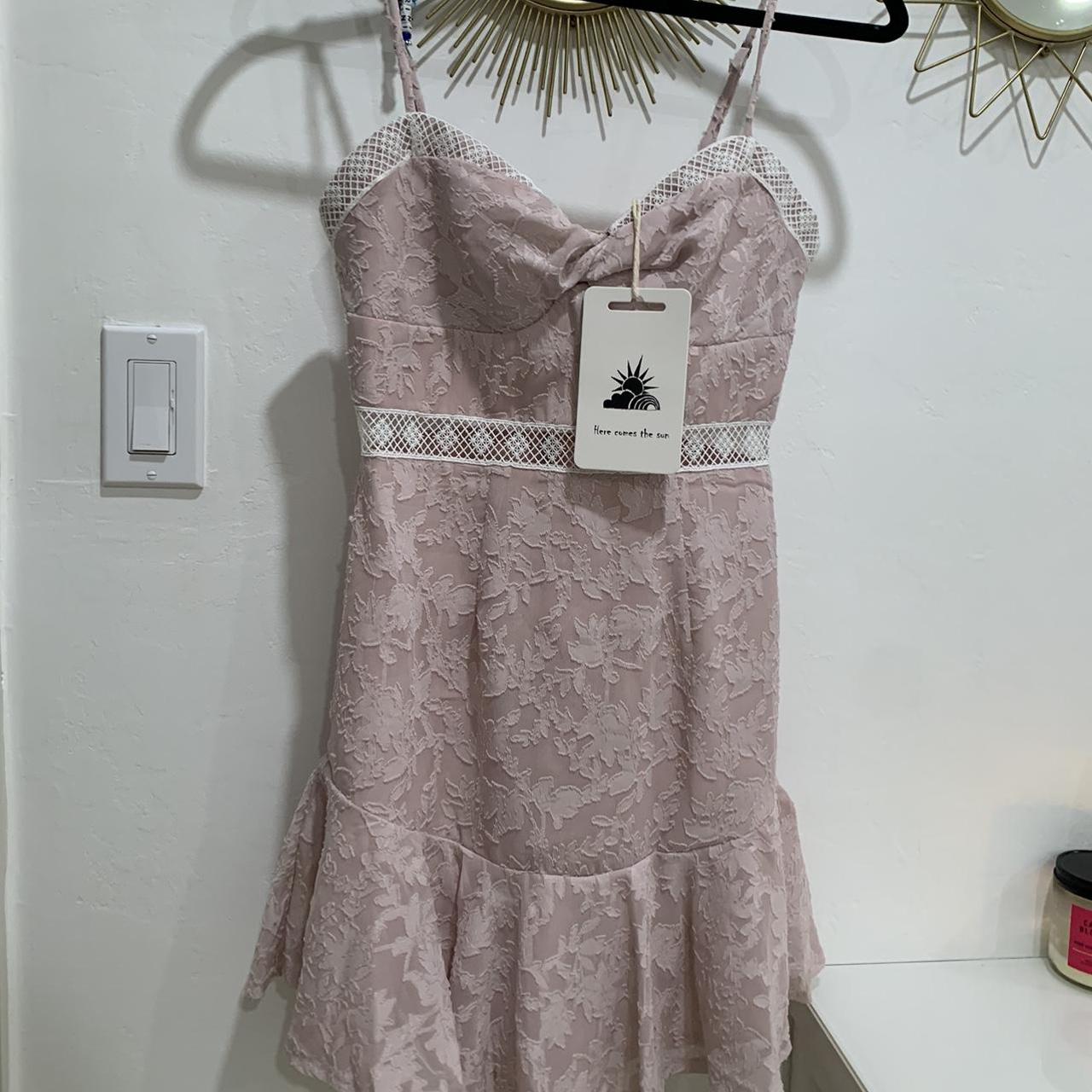 Selfie Leslie pink textured mini dress never worn! Depop