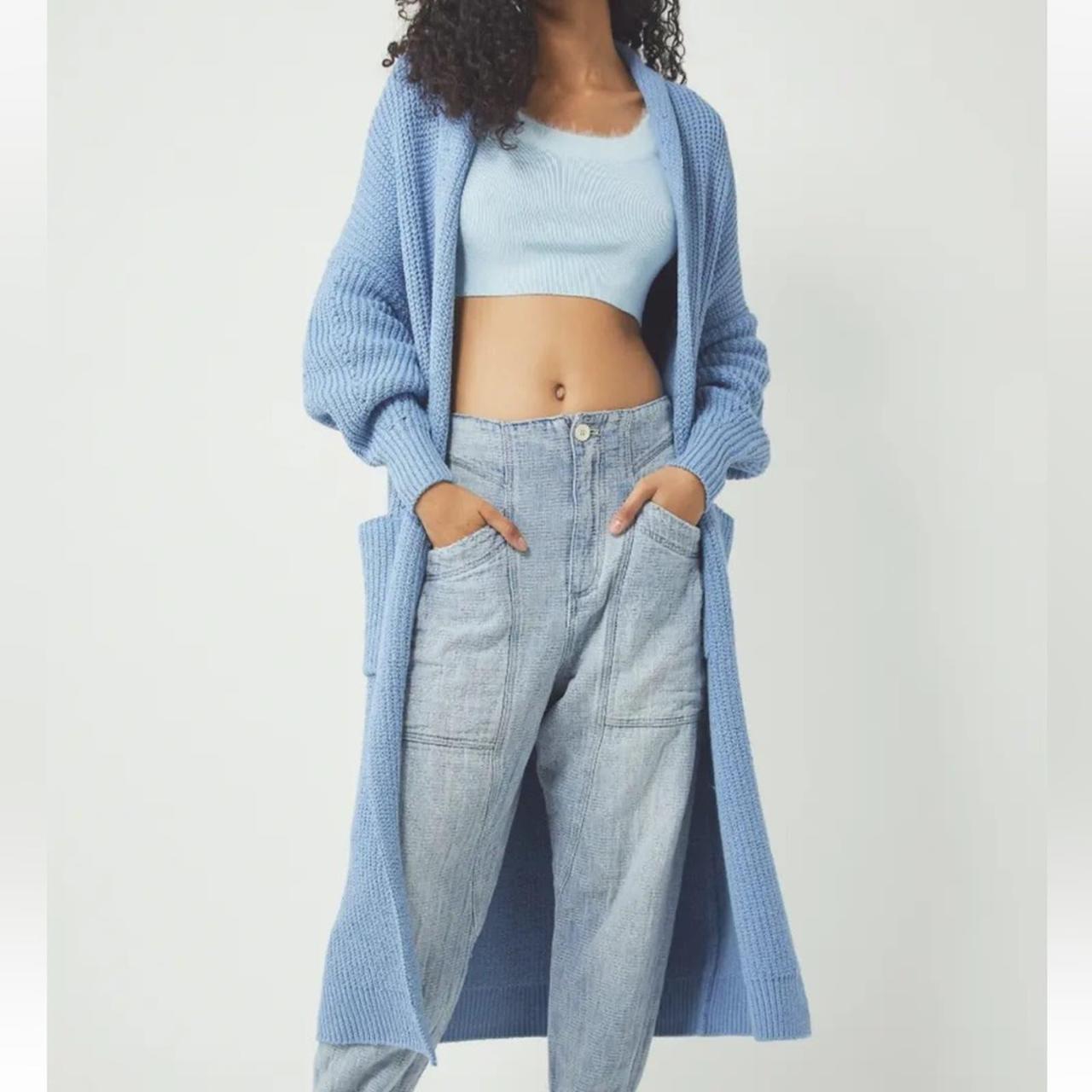 Free people cheap blue cardigan