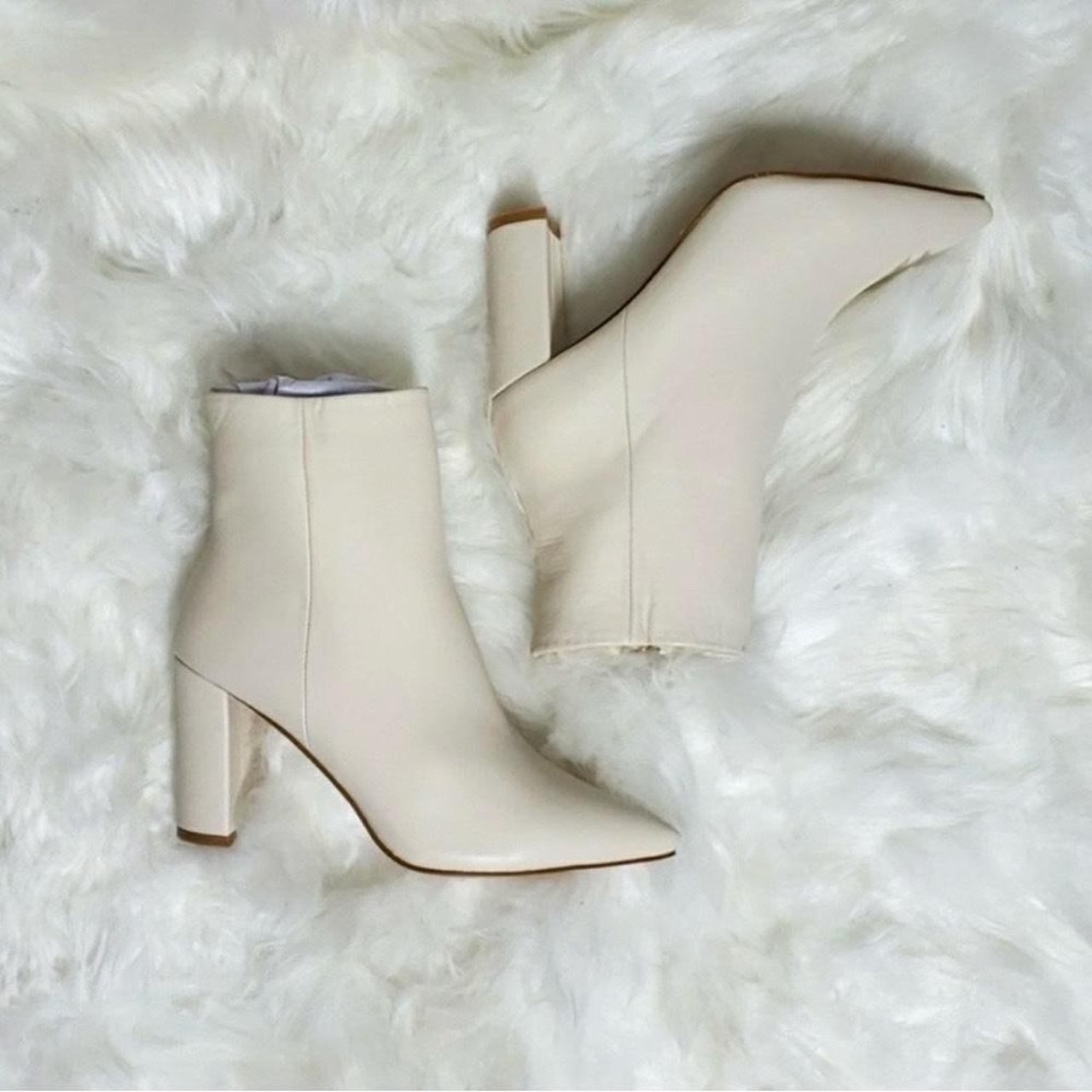 Billini white block heels ankle Booties Brand new.... - Depop