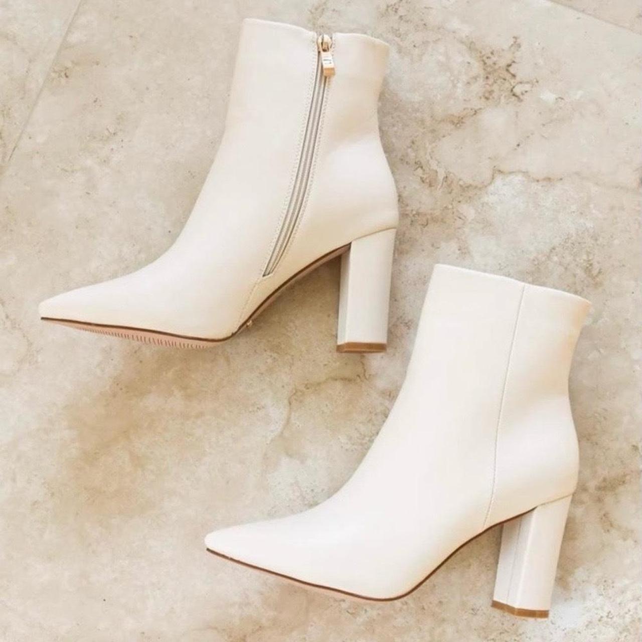 Billini white block heels ankle Booties Brand new.... - Depop