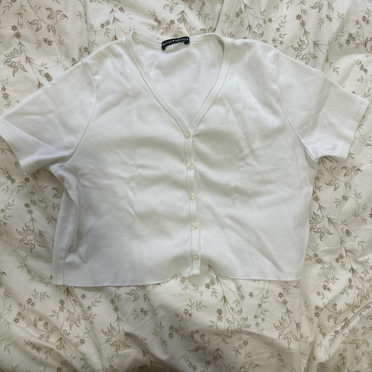 Brandy cropped tshirt in white Depop