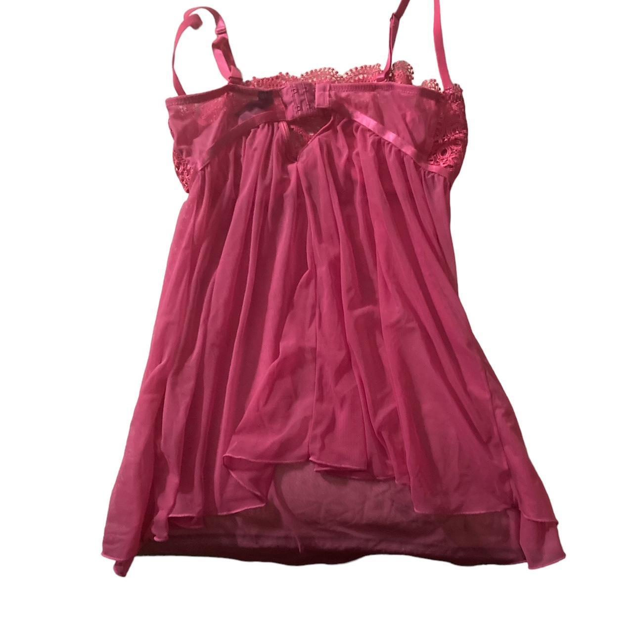 Dreamgirl - Hot Pink Lingerie Slip Dress w/... - Depop