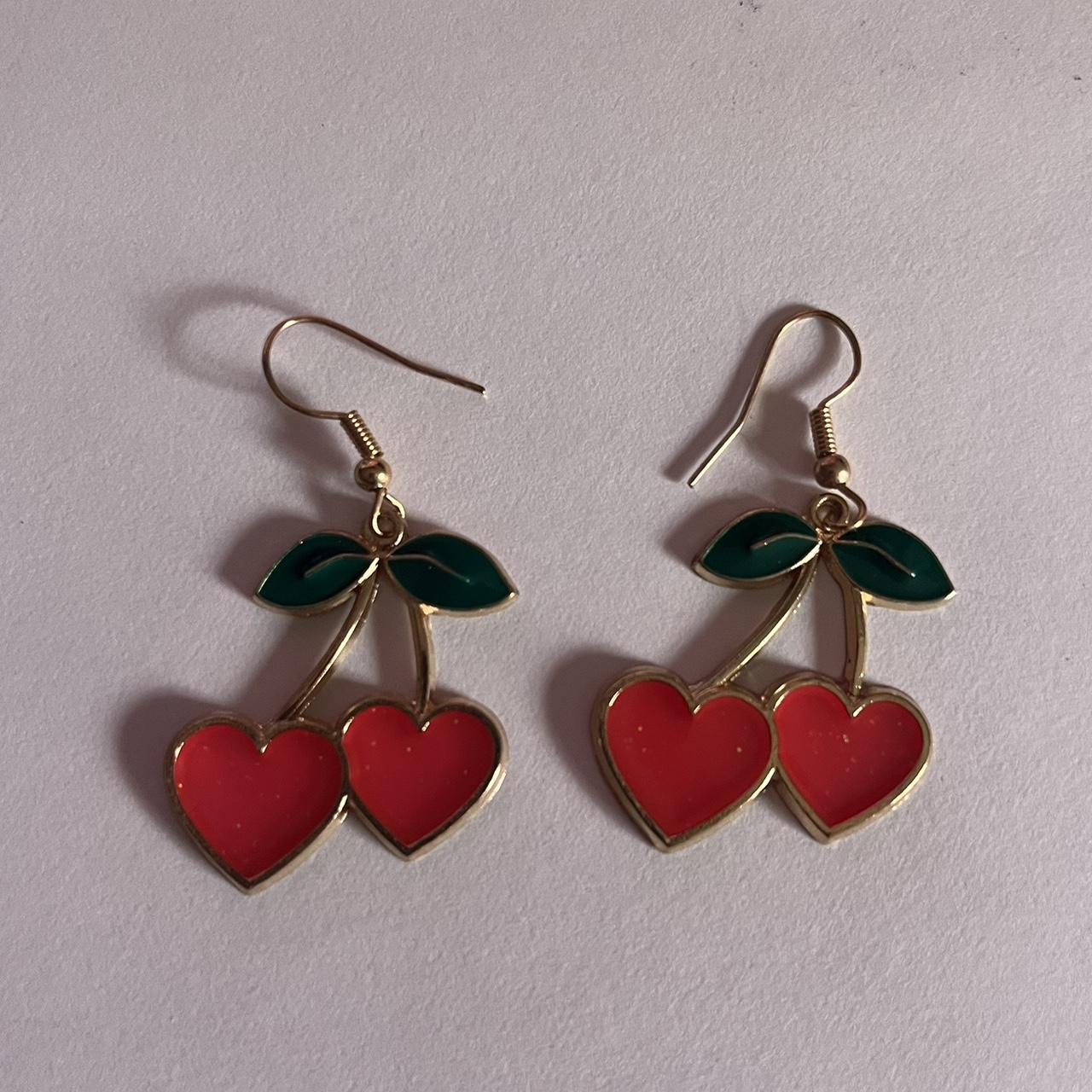 Cherry deals heart earrings