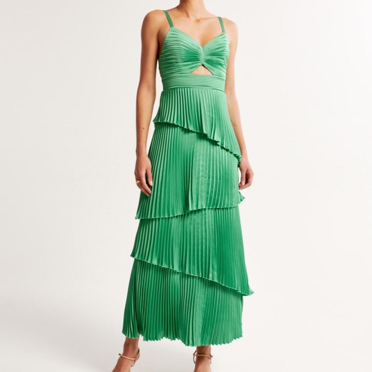 Pleated tiered maxi dress best sale