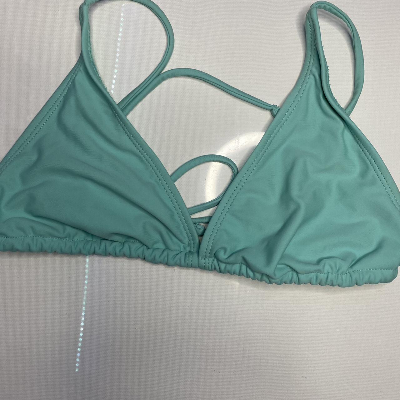 Teal tied bikini top - Depop