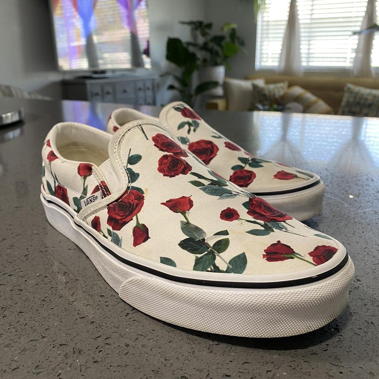 Vans slip on with on sale roses