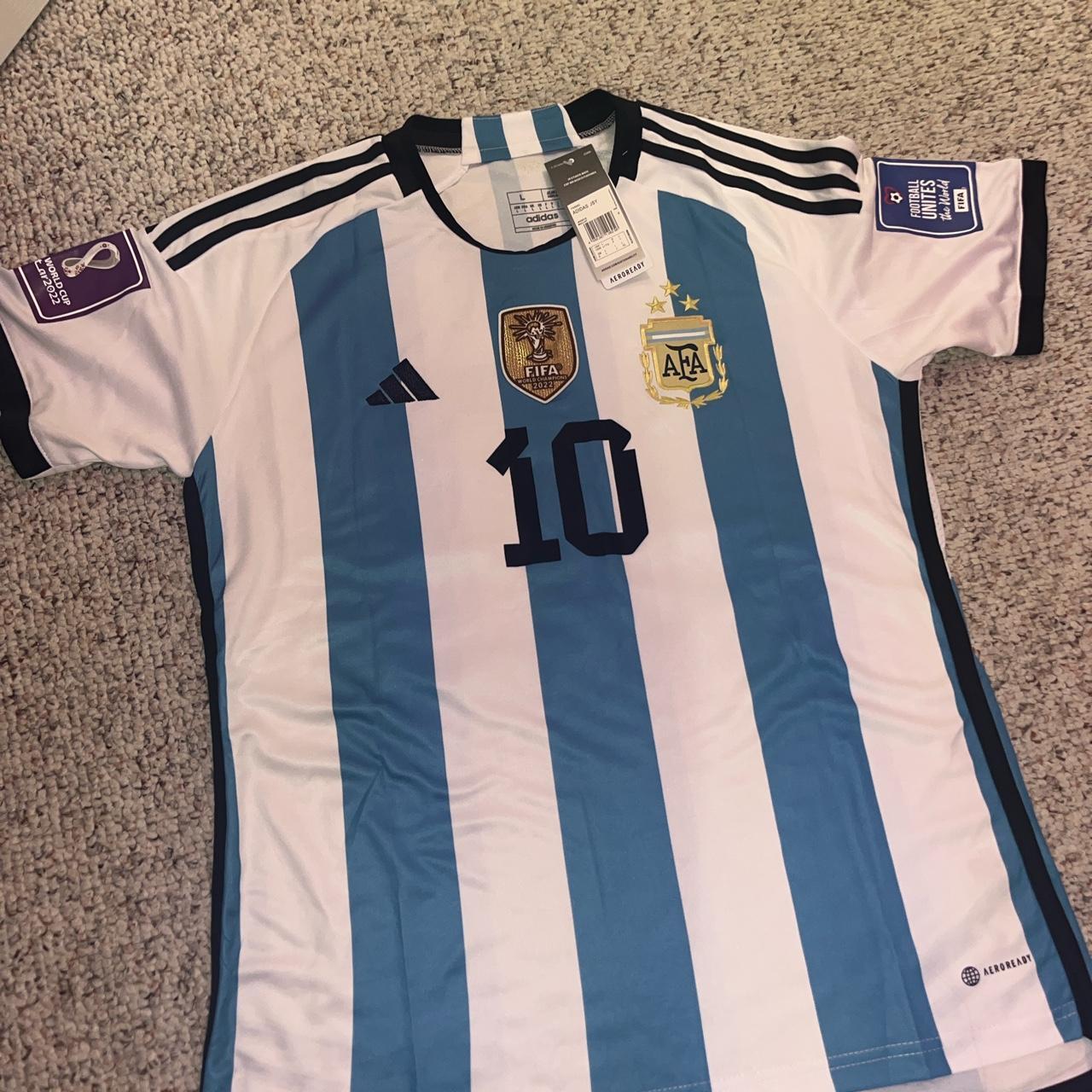 Adidas World Cup 2022 Messi Argentina 3 stars Jersey - Depop