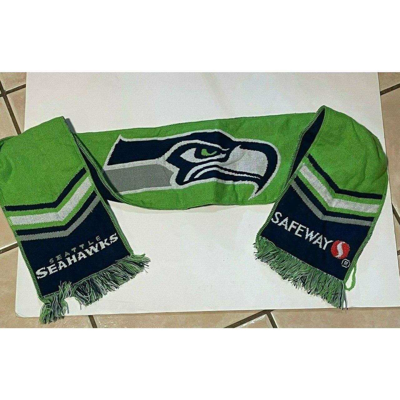 NFL Seattle Seahawks scarf Safeway green blue 100 acrylic