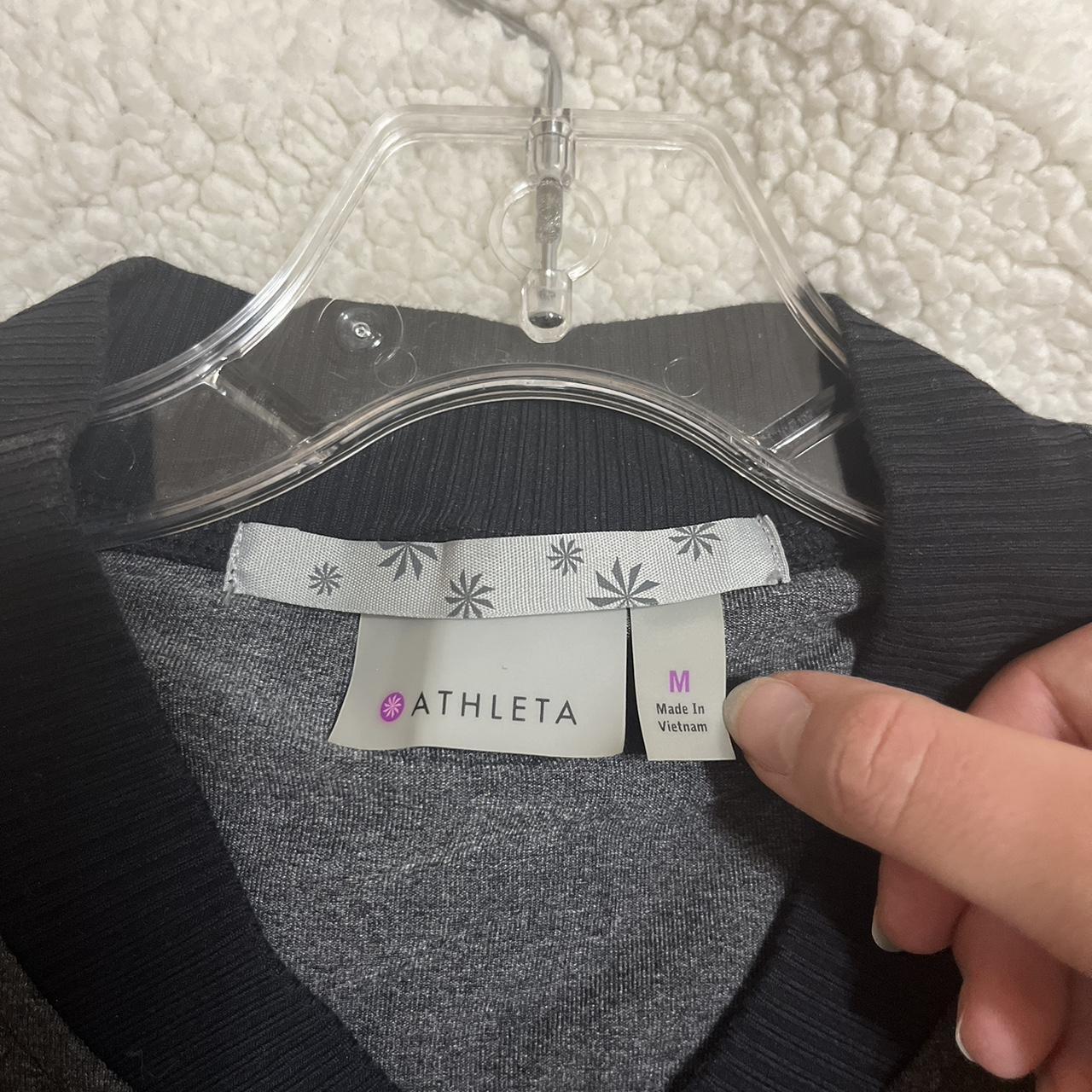 Athleta grey and black zip up jacket size m Depop