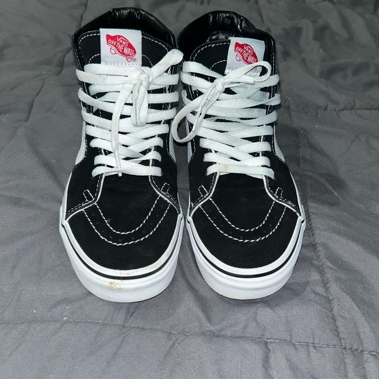 High top white and black vans ! Only wore a few... - Depop