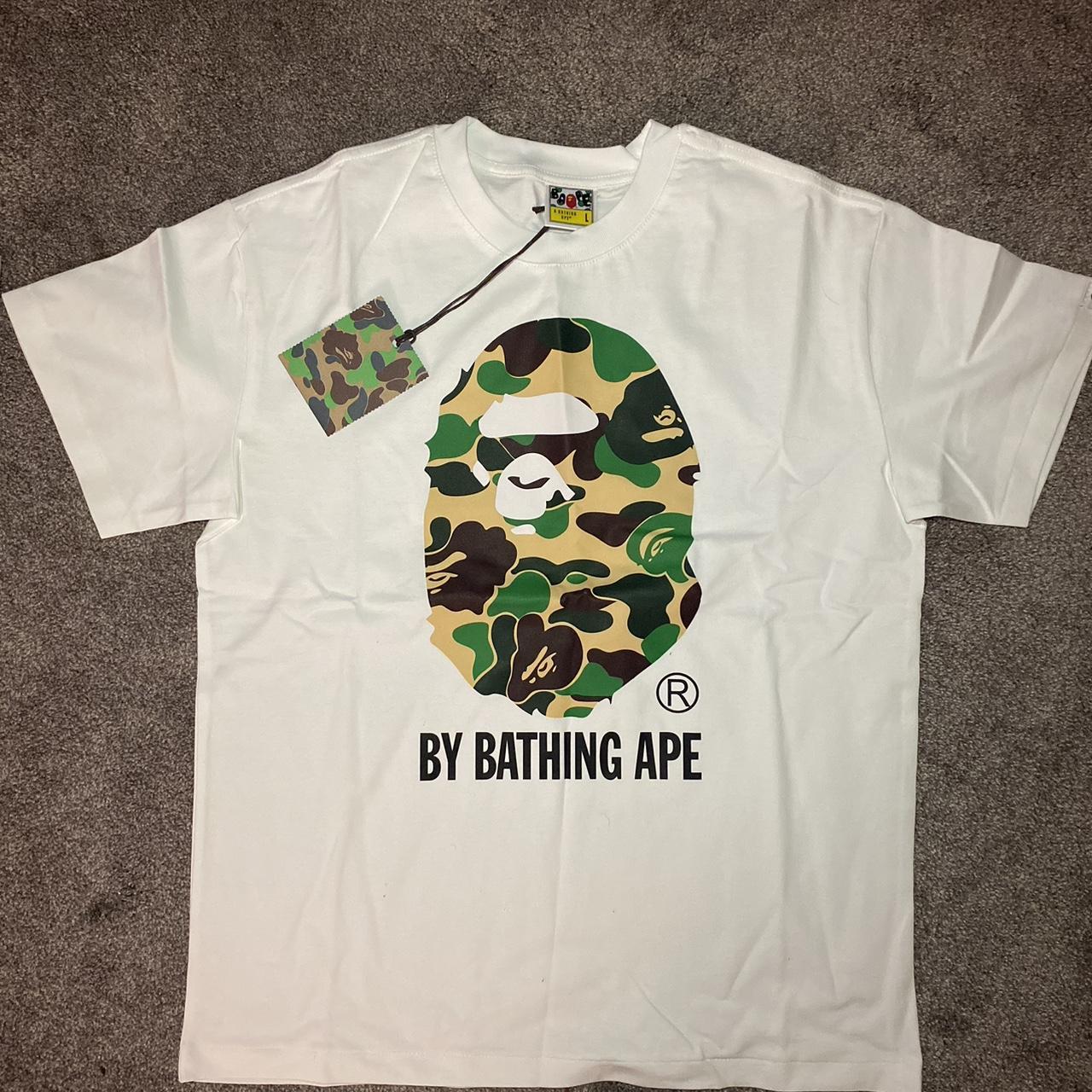 BAPE White Camo Tee Size L with Tags #bape #hype ... - Depop