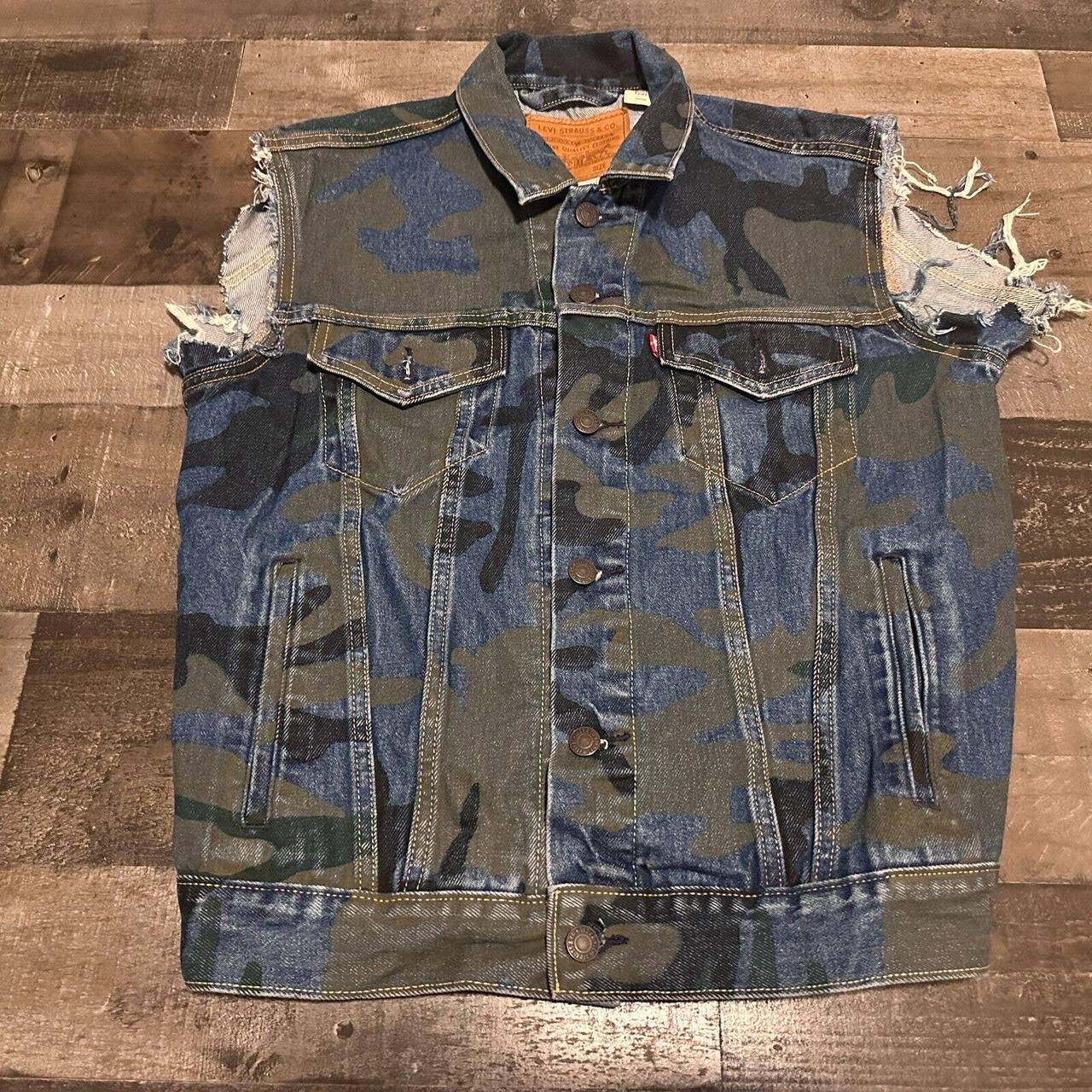 Levis cut off denim hot sale jacket