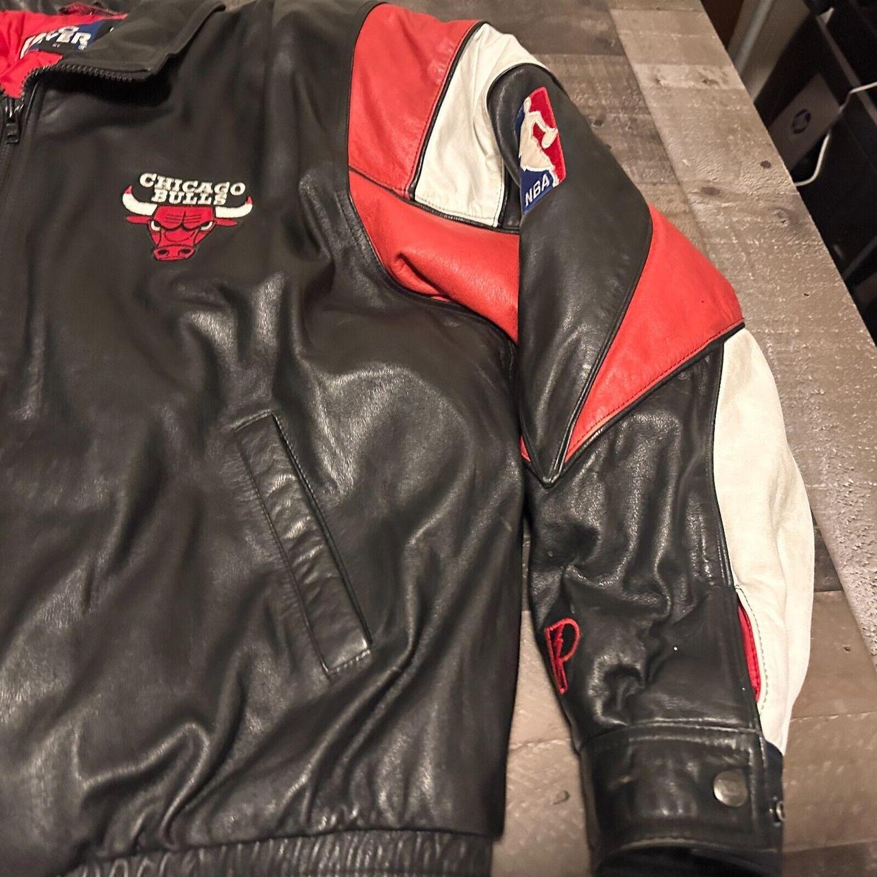 VTG Pro Player Chicago Bulls Leather Bomber Jacket | Depop