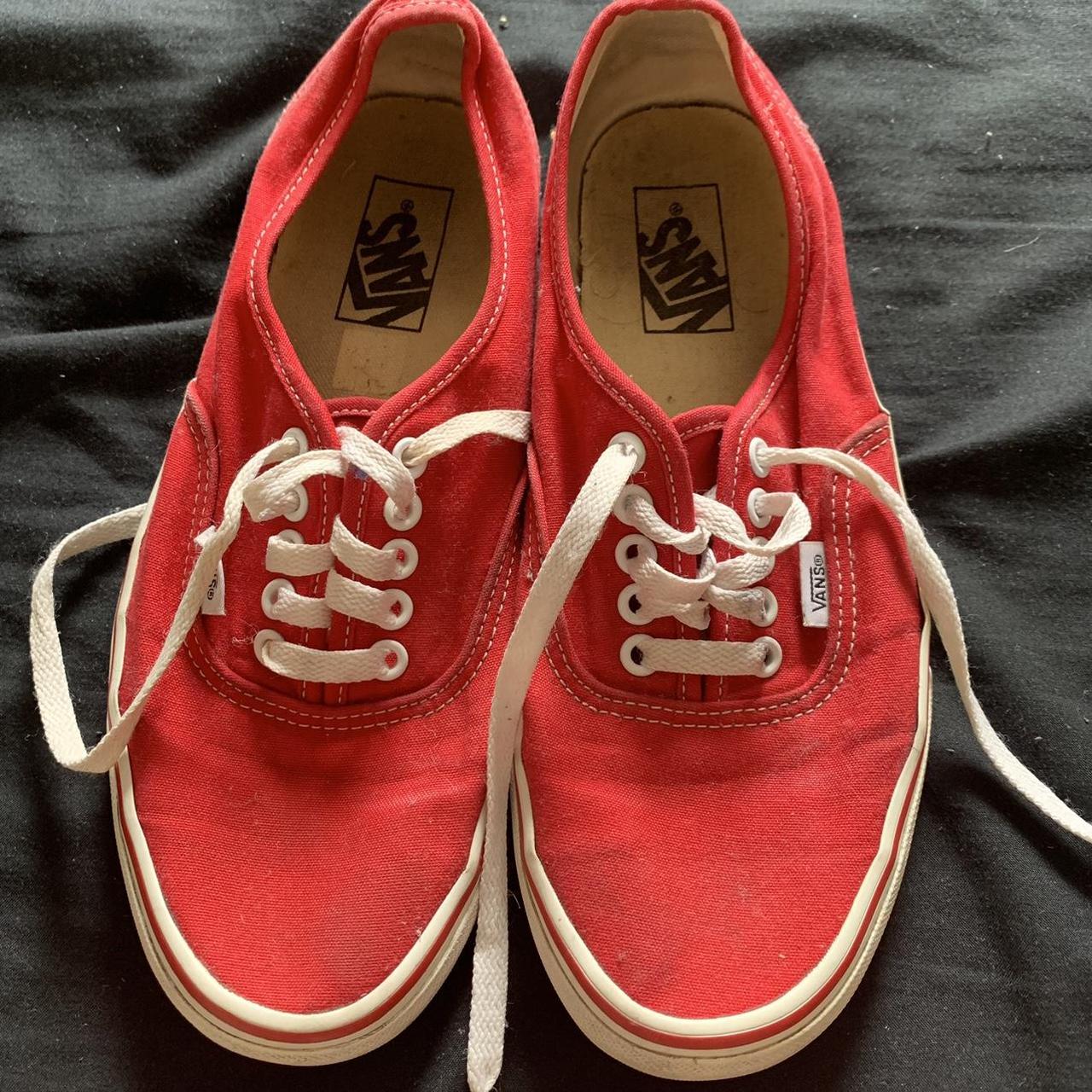 Red Vans size 7, worn a few times but decent... - Depop