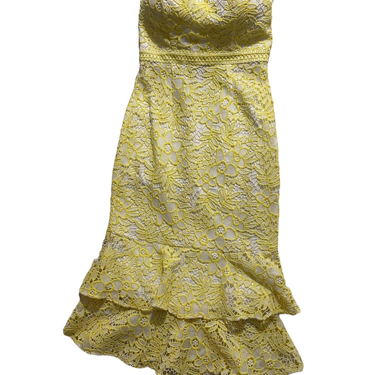 Lipsy yellow lace outlet dress