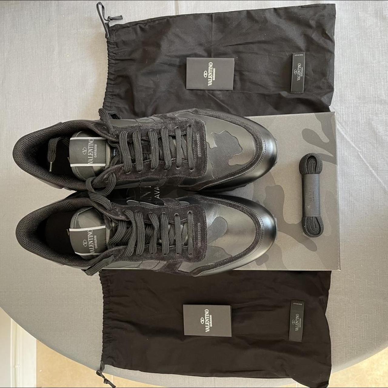 Valentino All Black Rockrunners Size 12 Mens BARELY... - Depop
