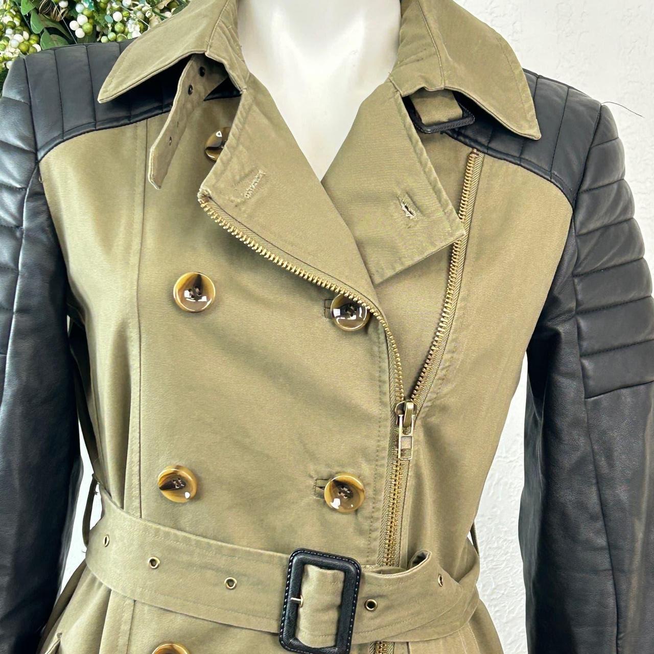 Walter baker trench on sale coat with leather sleeves