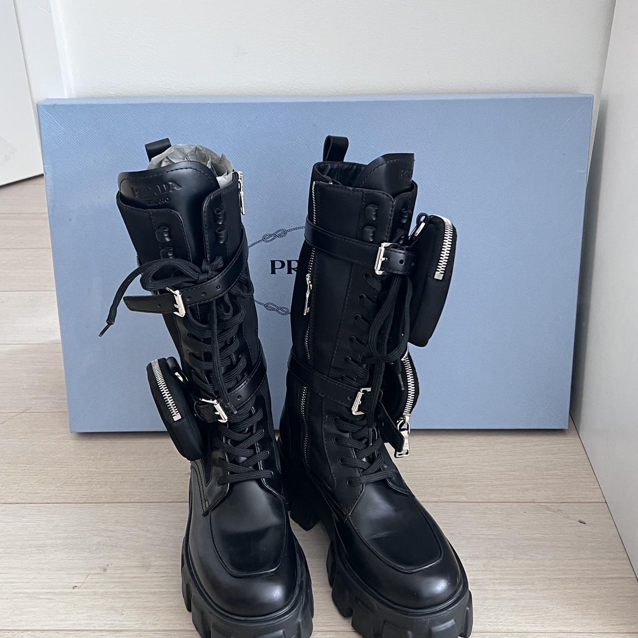Prada Monolith Boots Dhgate Dhgate White Designer Ankle Boots - Main Image