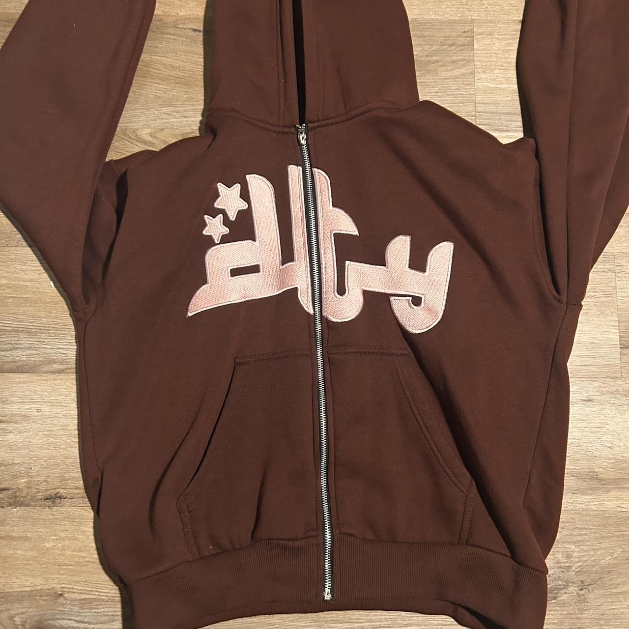 Divide The Youth Hoodie (brown and pink) ( never worn) - Depop