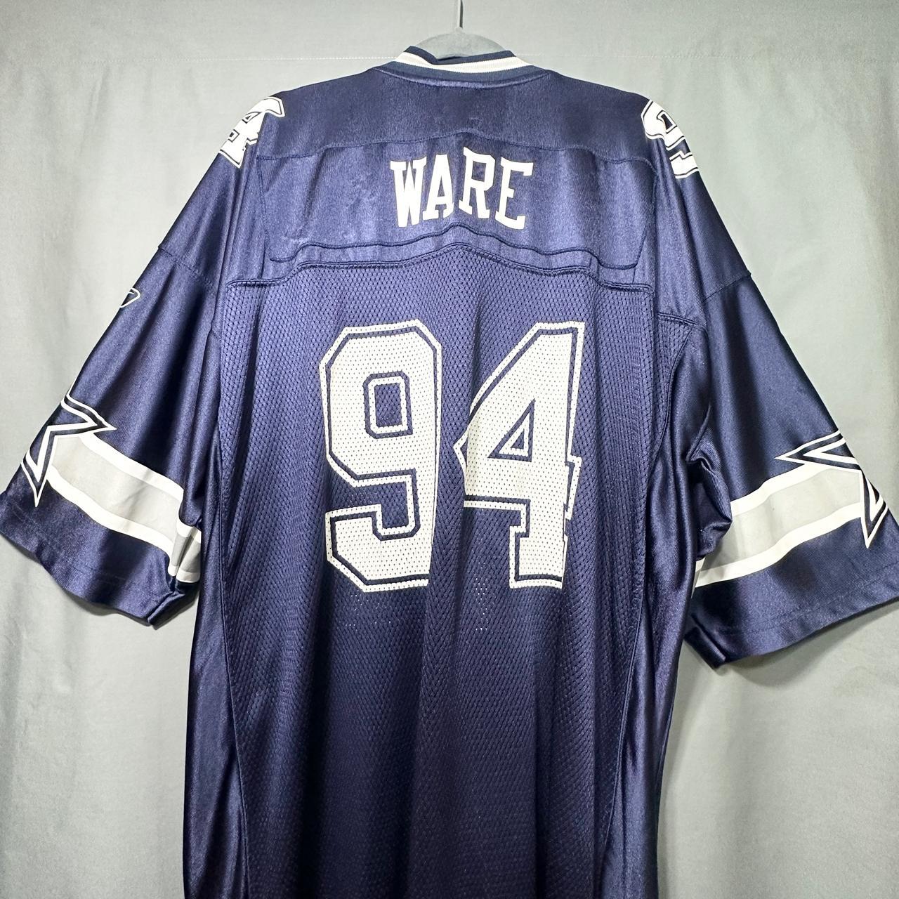 Men's Reebok Throwback Jersey Dallas Cowboys DeMarcus Ware #94 Blue White L  NWT