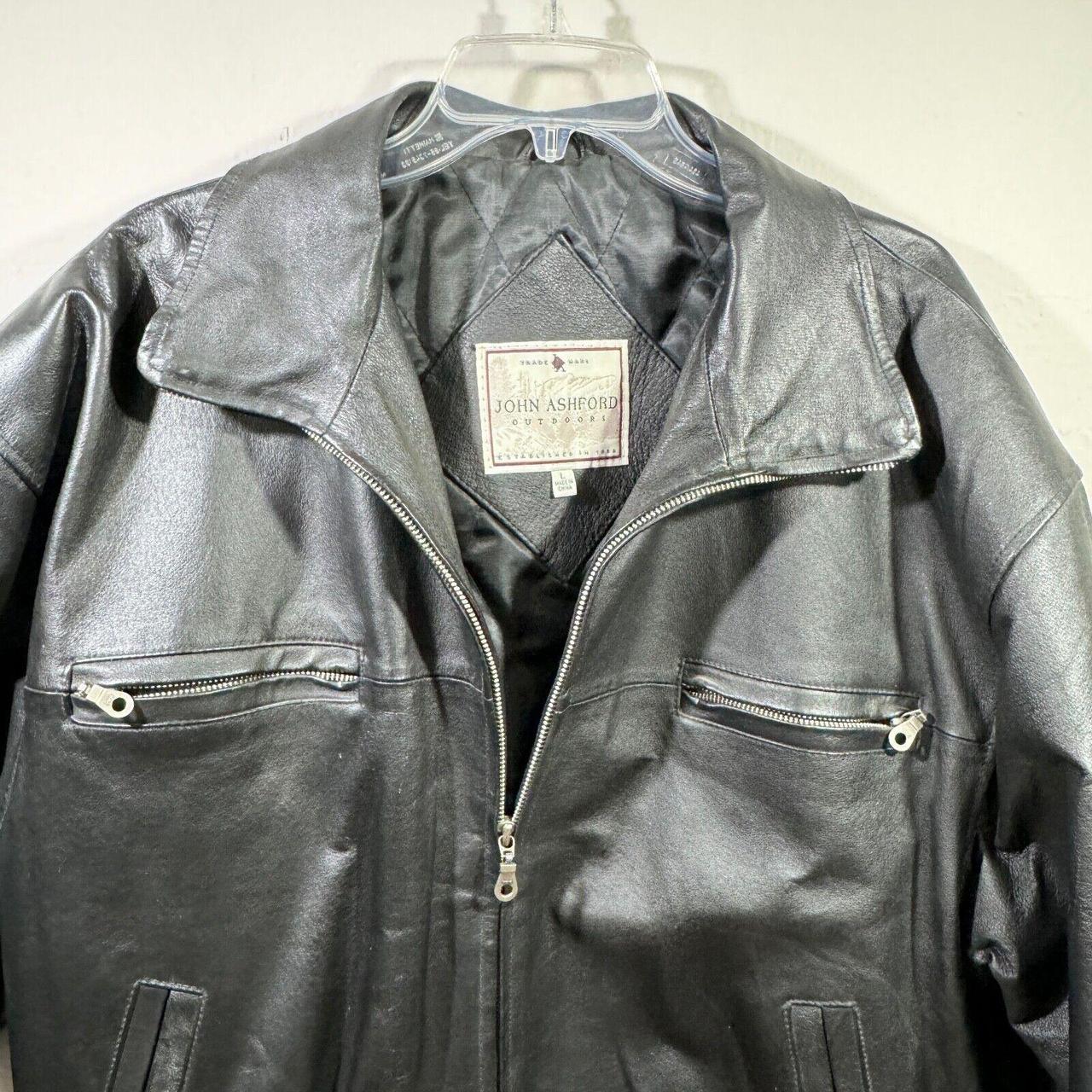 Vintage John Ashford Outdoors Black Leather Jacket. Depop