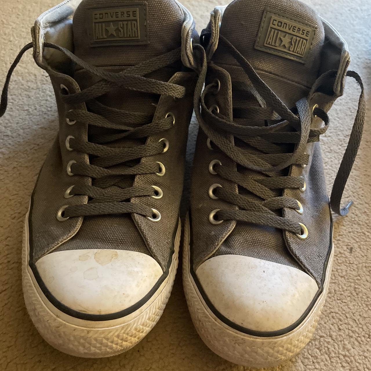 Grey converse We’re given to me as a gift and only... - Depop