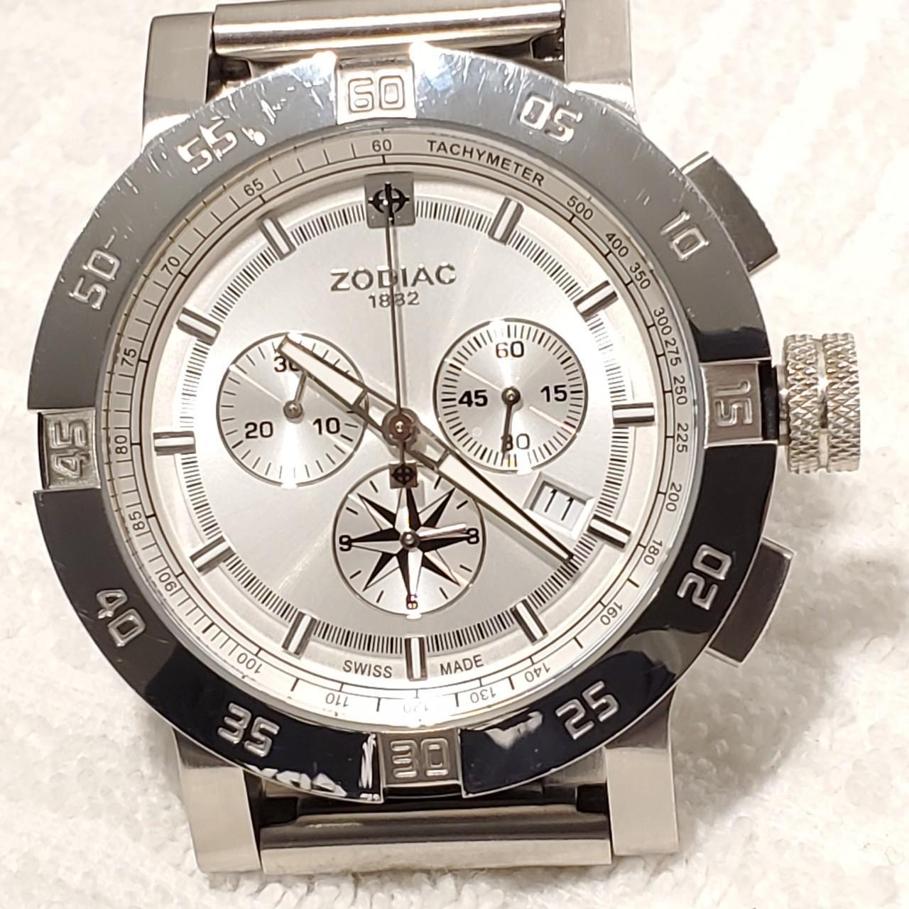 Zodiac Men's Silver Watch Depop