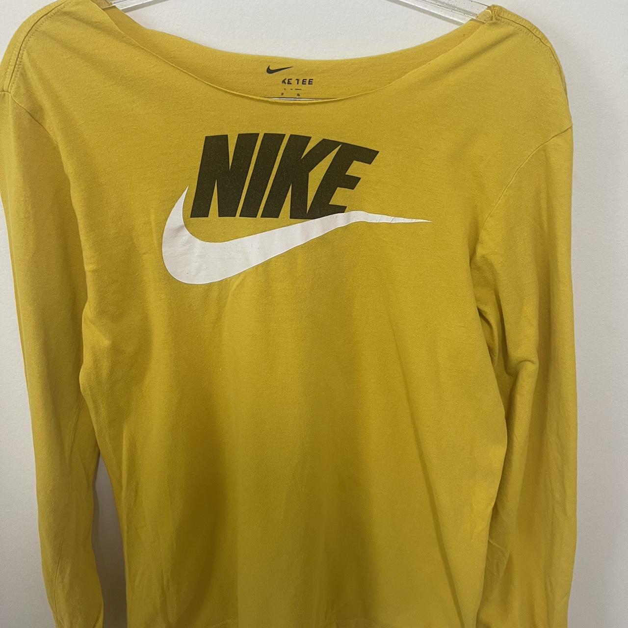 Mustard Yellow Off the shoulder nike long sleeve