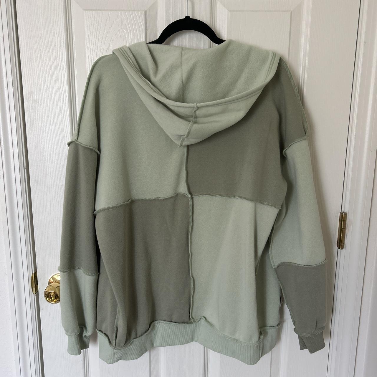 pistachio sage green zipup hoodie jacket with... Depop