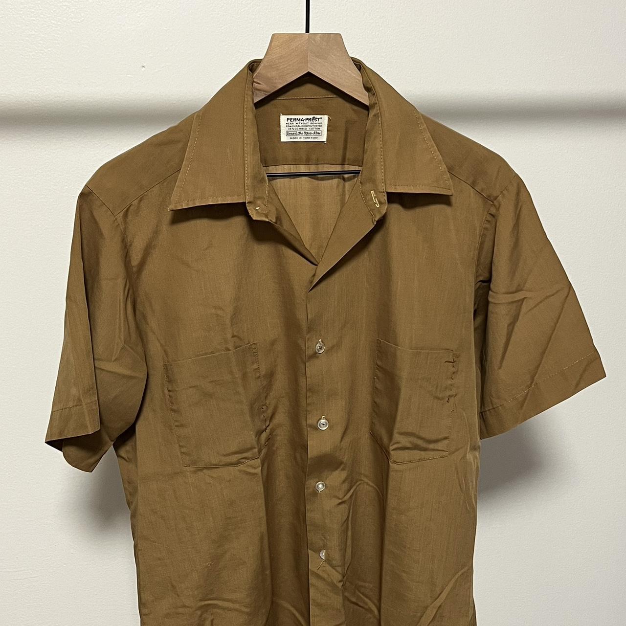 True vintage work wear dress shirt/button up Sears... - Depop