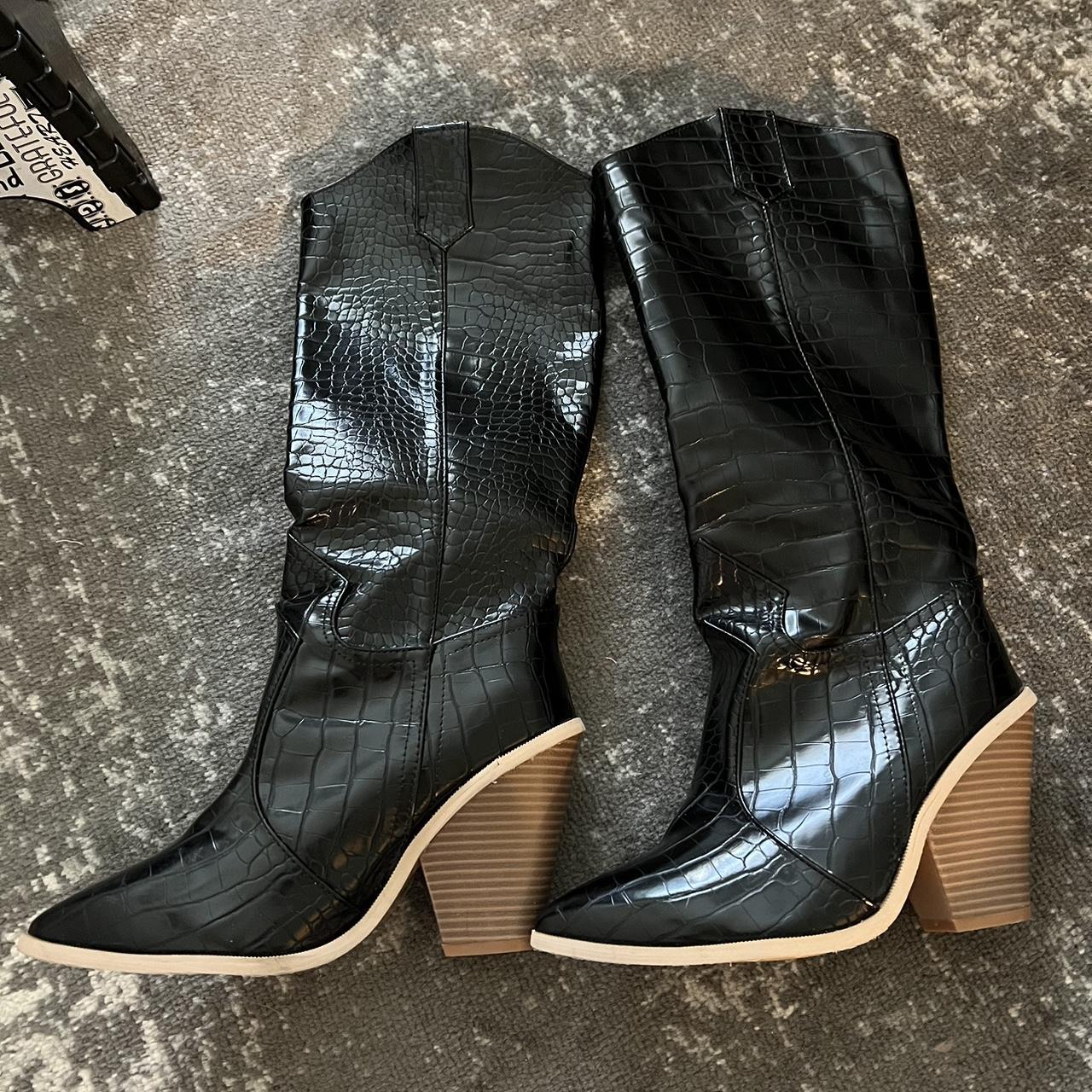 high black cowboy boots