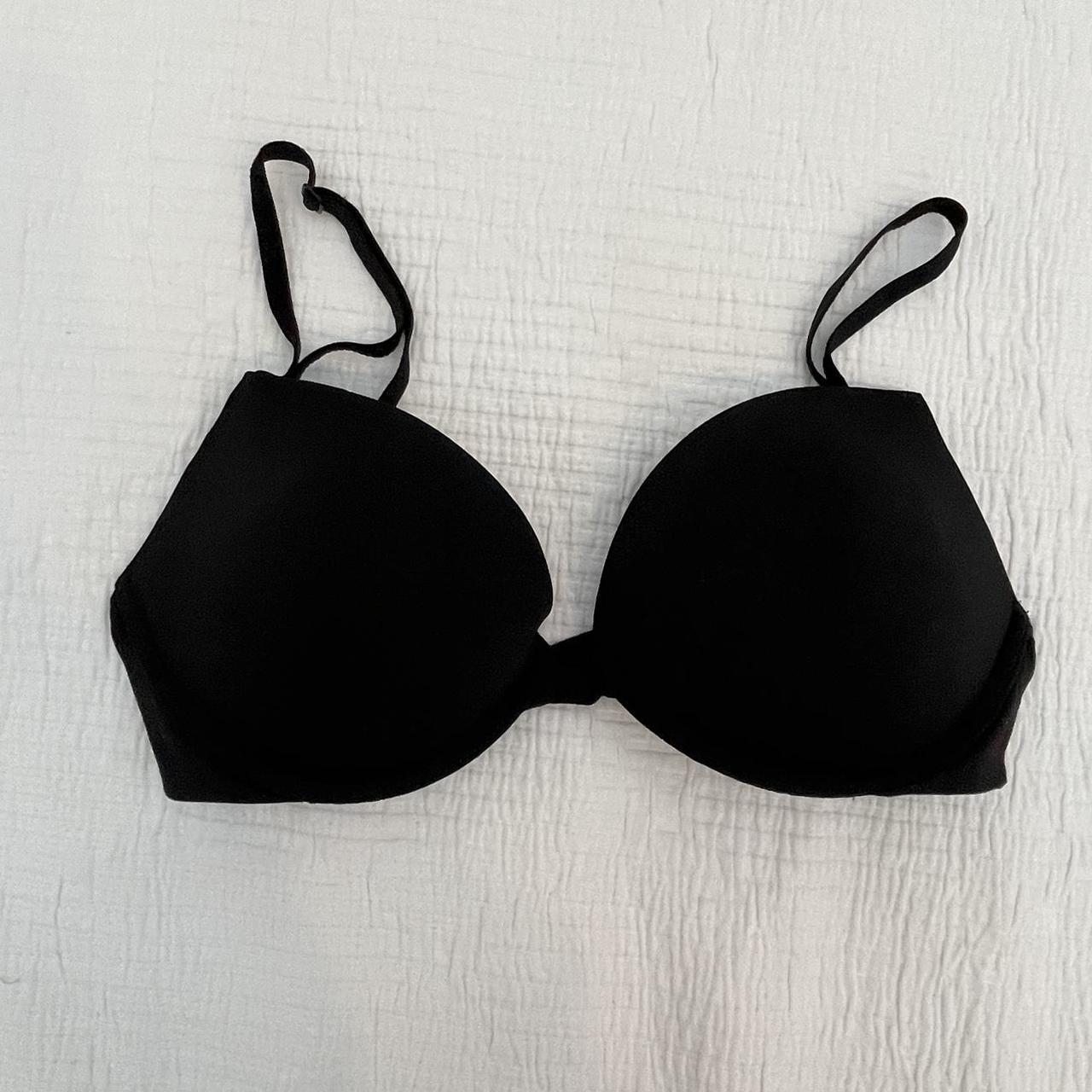 Victoria's Secret black lace padded pushup bra 32D
