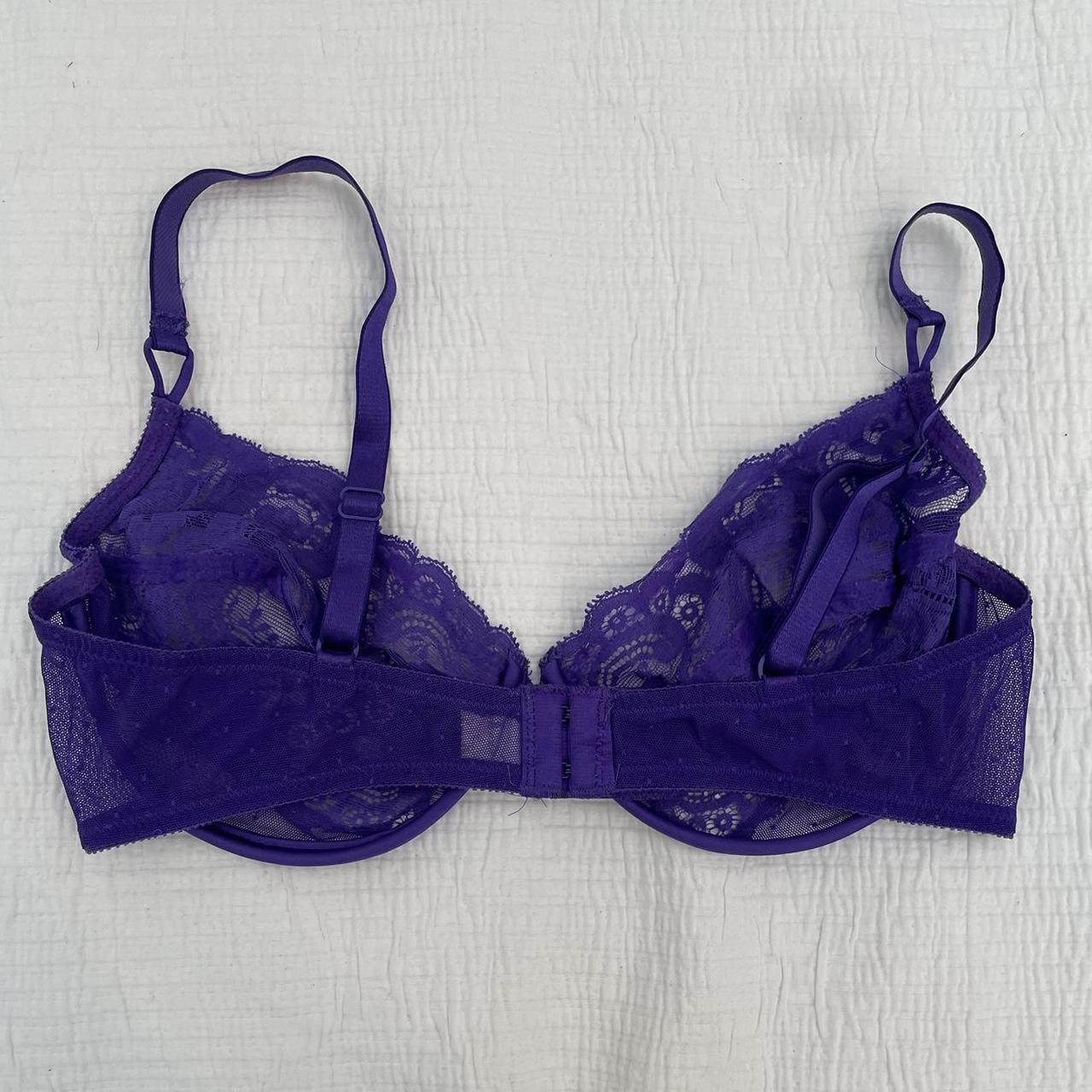 Victoria secret purple lace bra. Has been worn and - Depop