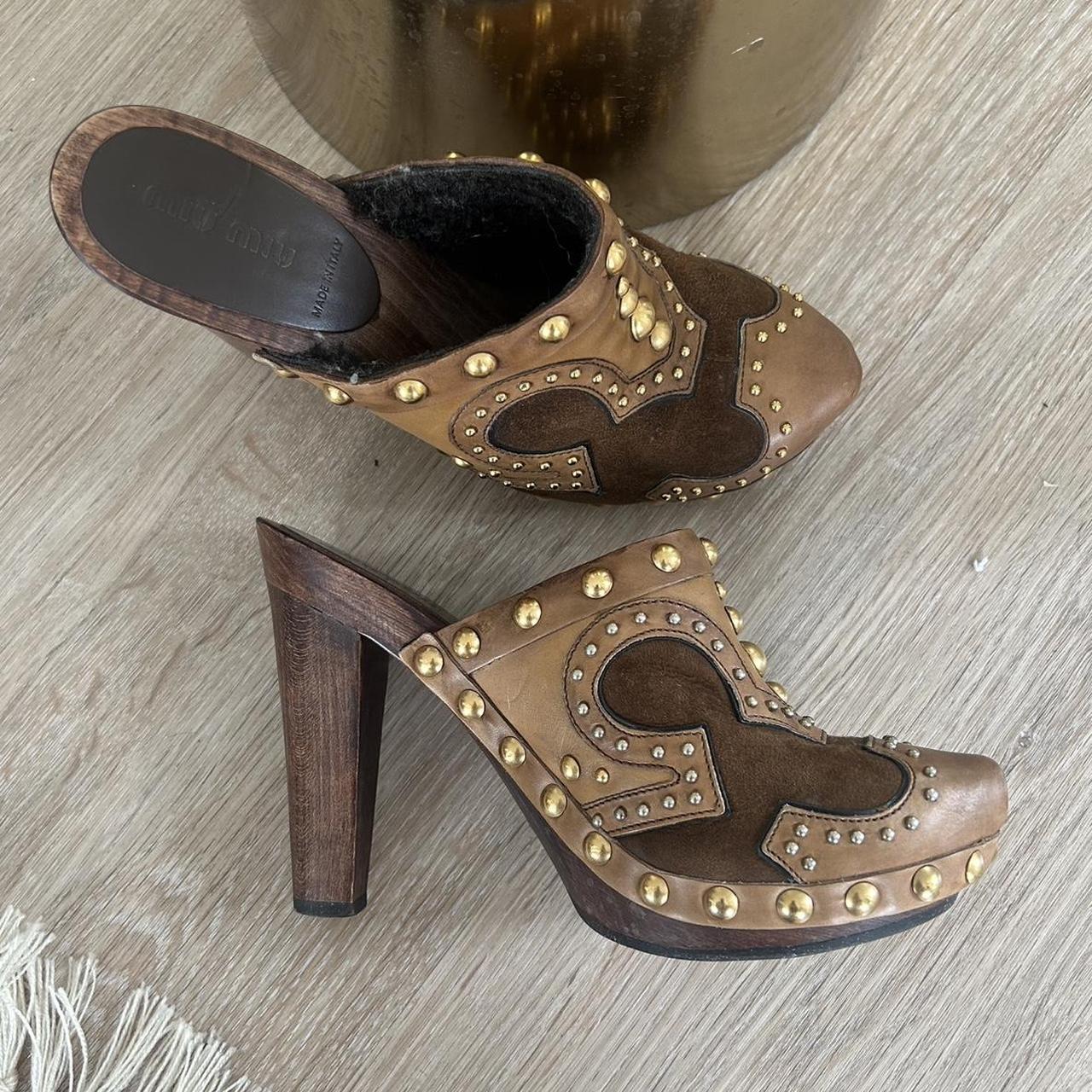 Miu Miu Women's Mules - Brown/Tan - US 7 – MIU MI… - image 2