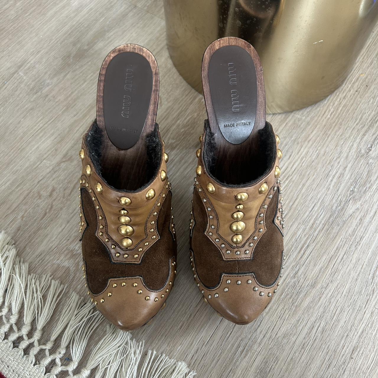 Miu Miu Women's Mules - Brown/Tan - US 7 – MIU MI… - image 5