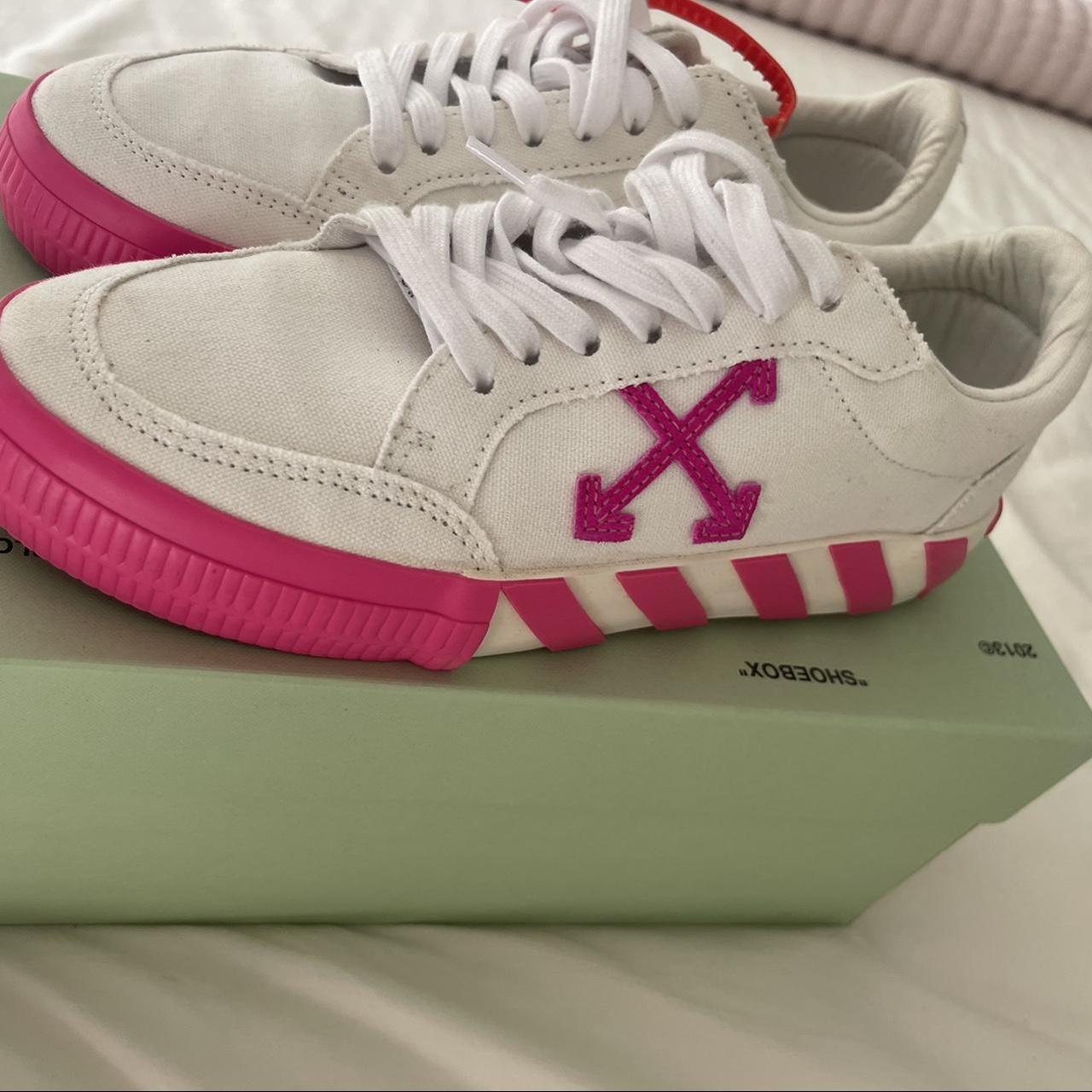 pink white off white sneakers
