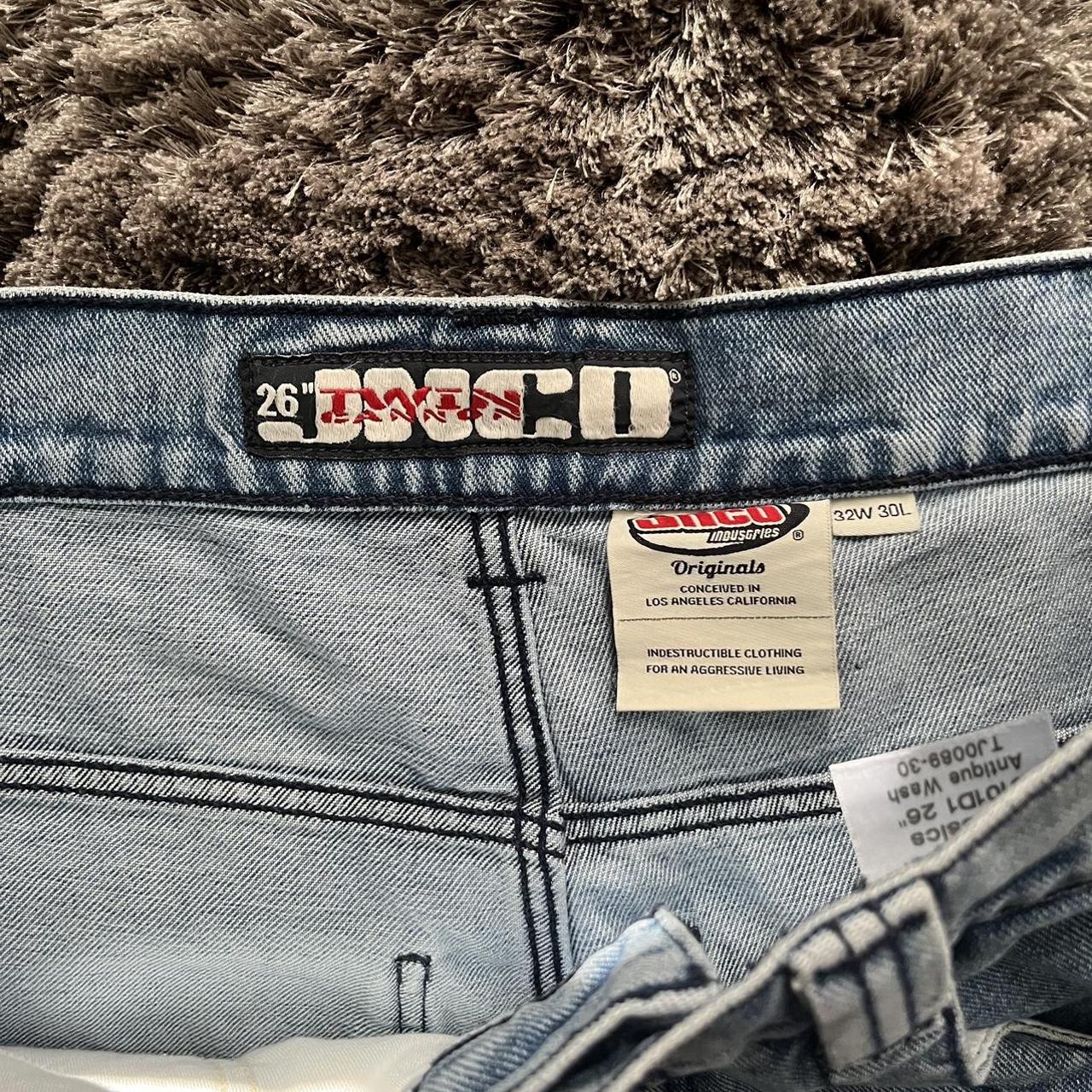 lightwashed 32W 30L JNCO 101 twin cannons, only worn... - Depop