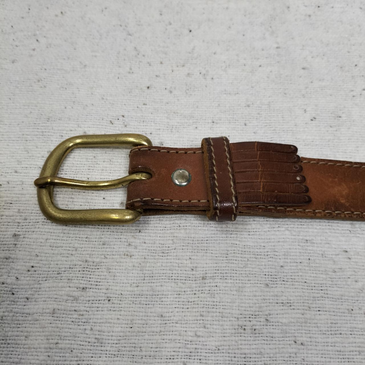 Vintage Brown Leather Belt Le Sac De Mode... - Depop