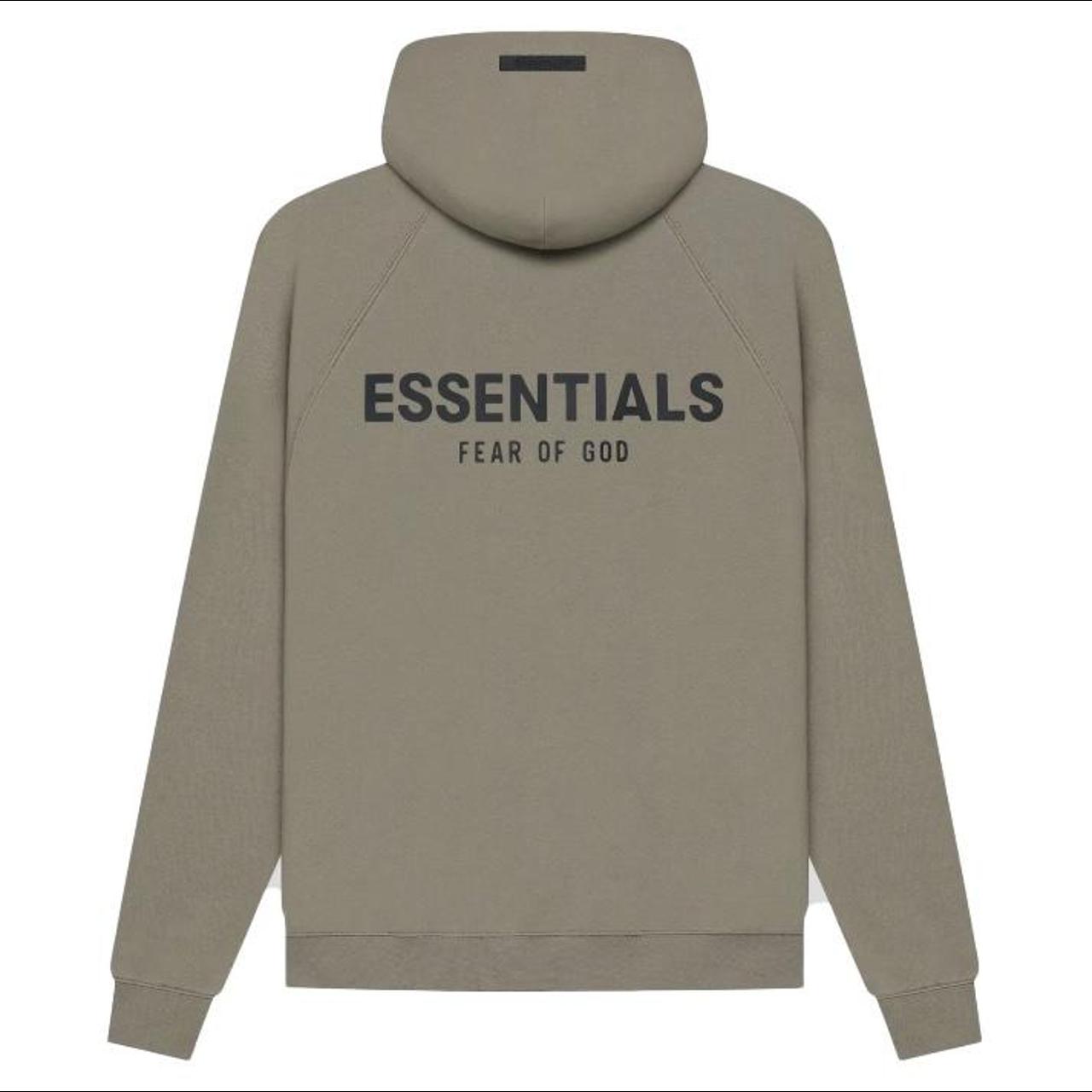 Fear of god 2025 essentials hoodie khaki