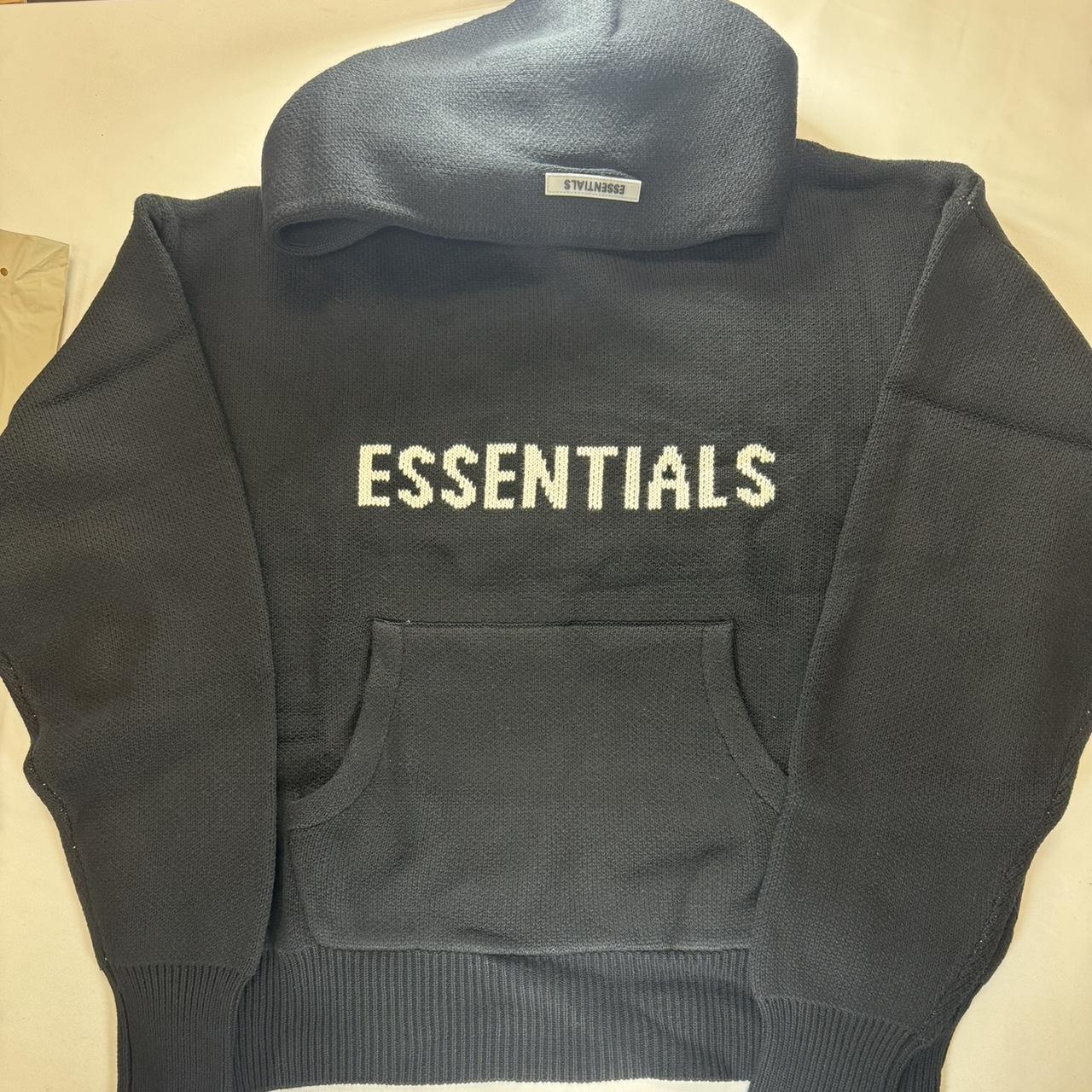 Essentials knit hoodie discount black