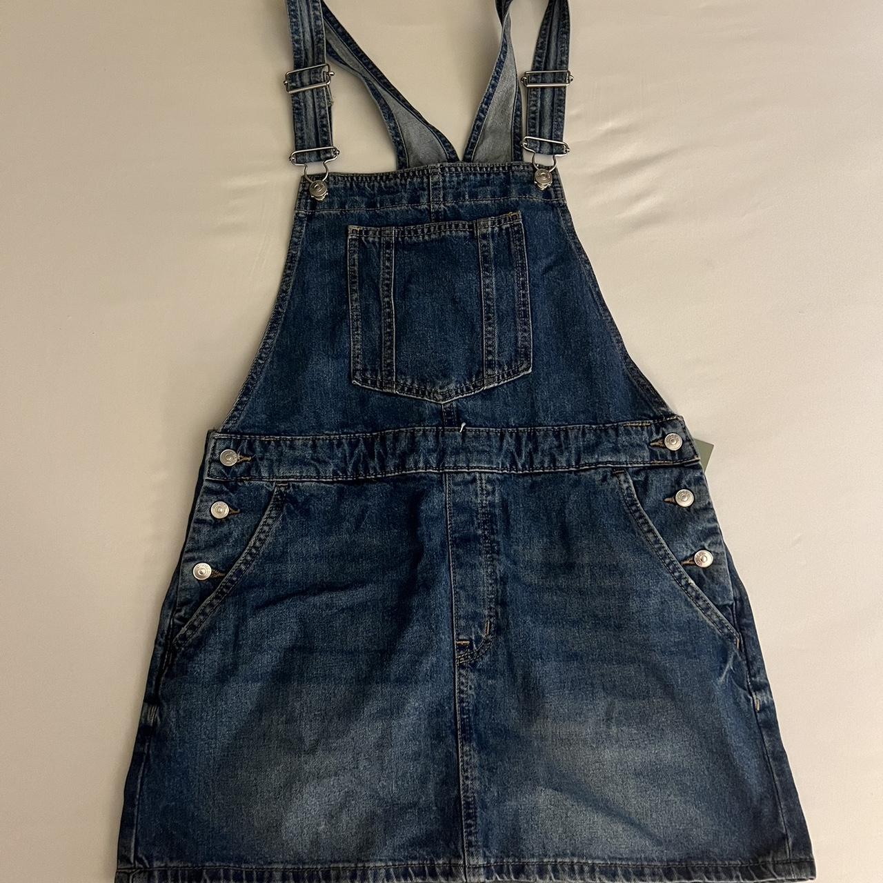 NEVER WORN- H&M Denim Overall Dress #overalls... - Depop