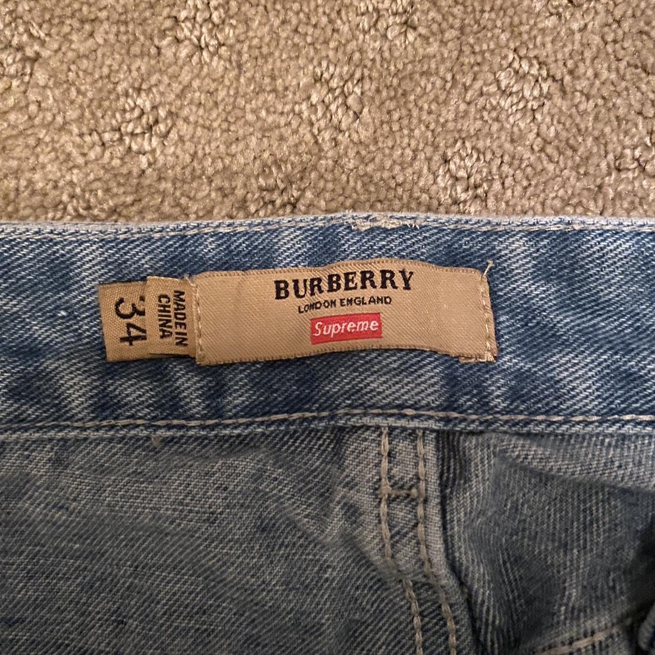 Burberry x Supreme Jeans - Brand New - Size - Depop