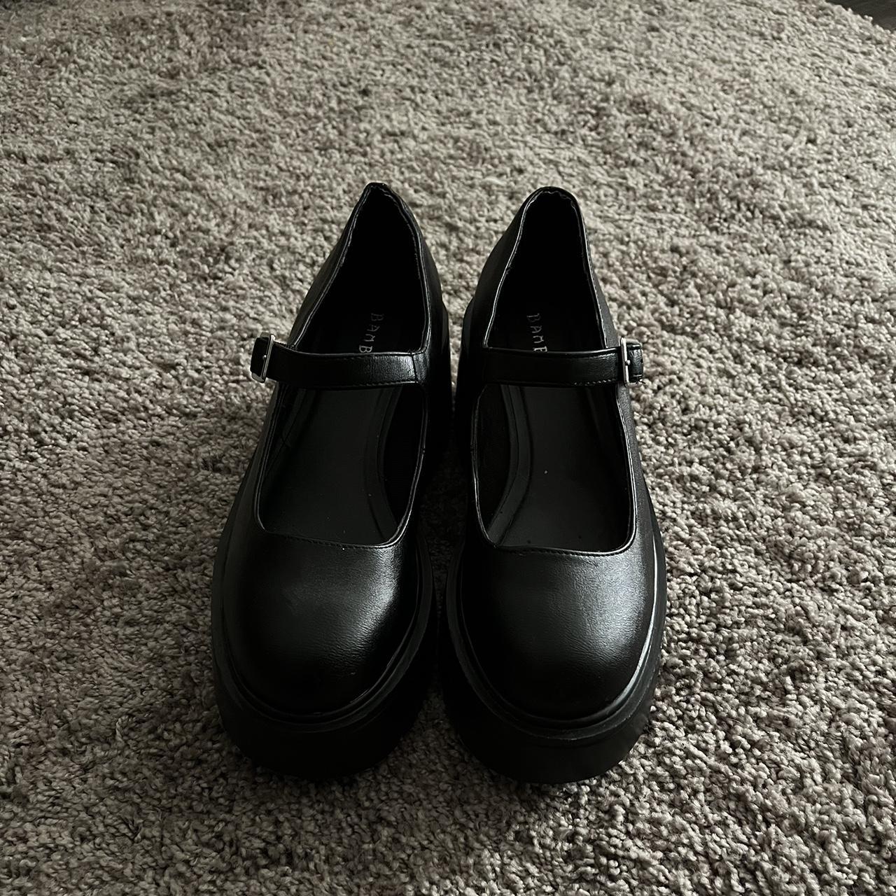 glossy black platform mary janes